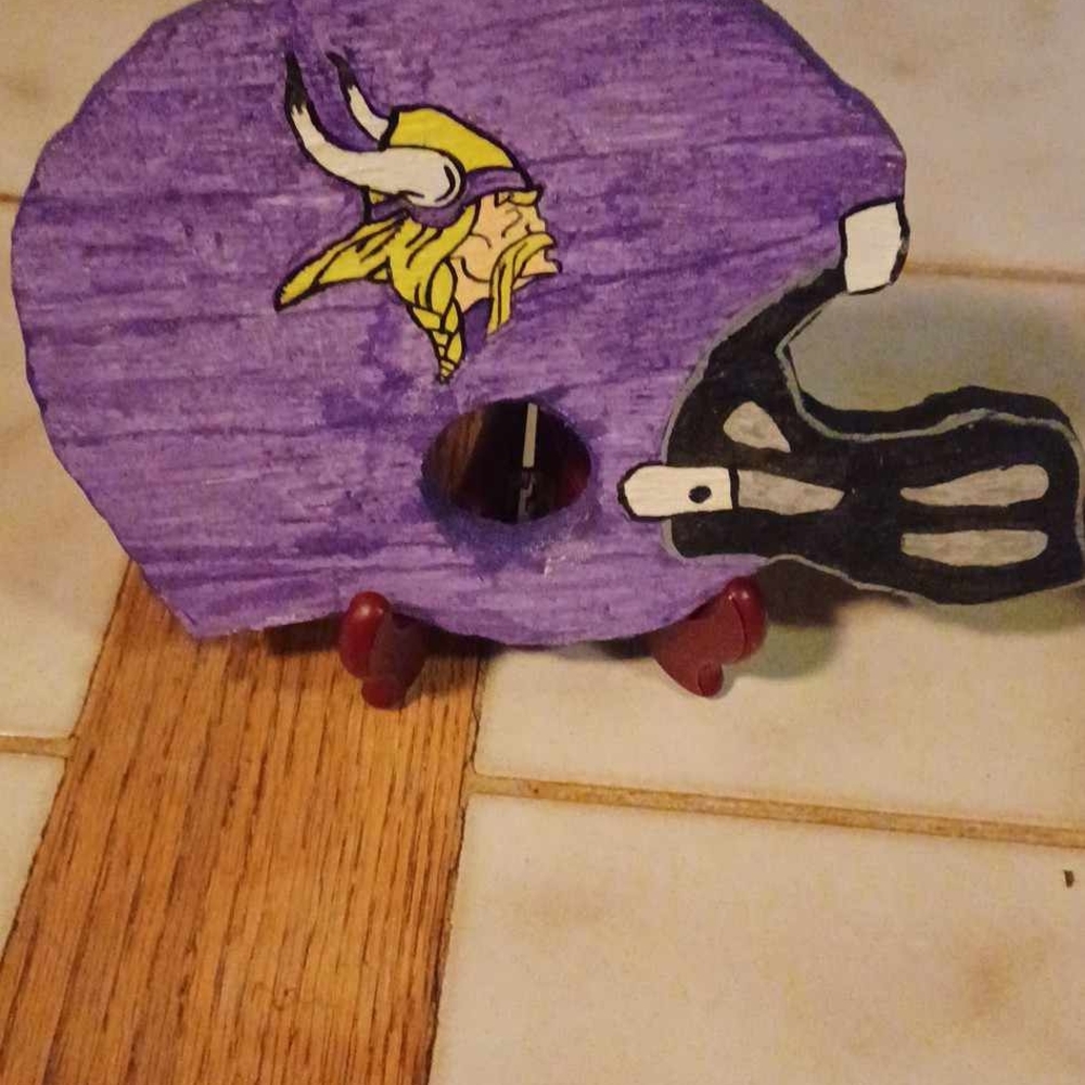 Purple Football Helmet Decor
